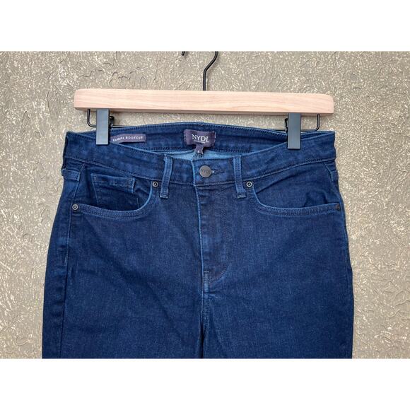 NYDJ Barbara Bootcut Jeans Dark Blue Wash Color Rinse Lift Tuck Tech Size 6 - Picture 5 of 10